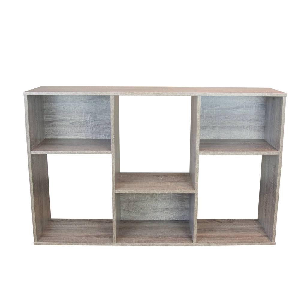 4 Tier Asymmetric Bookcase Console Driftwood K5661