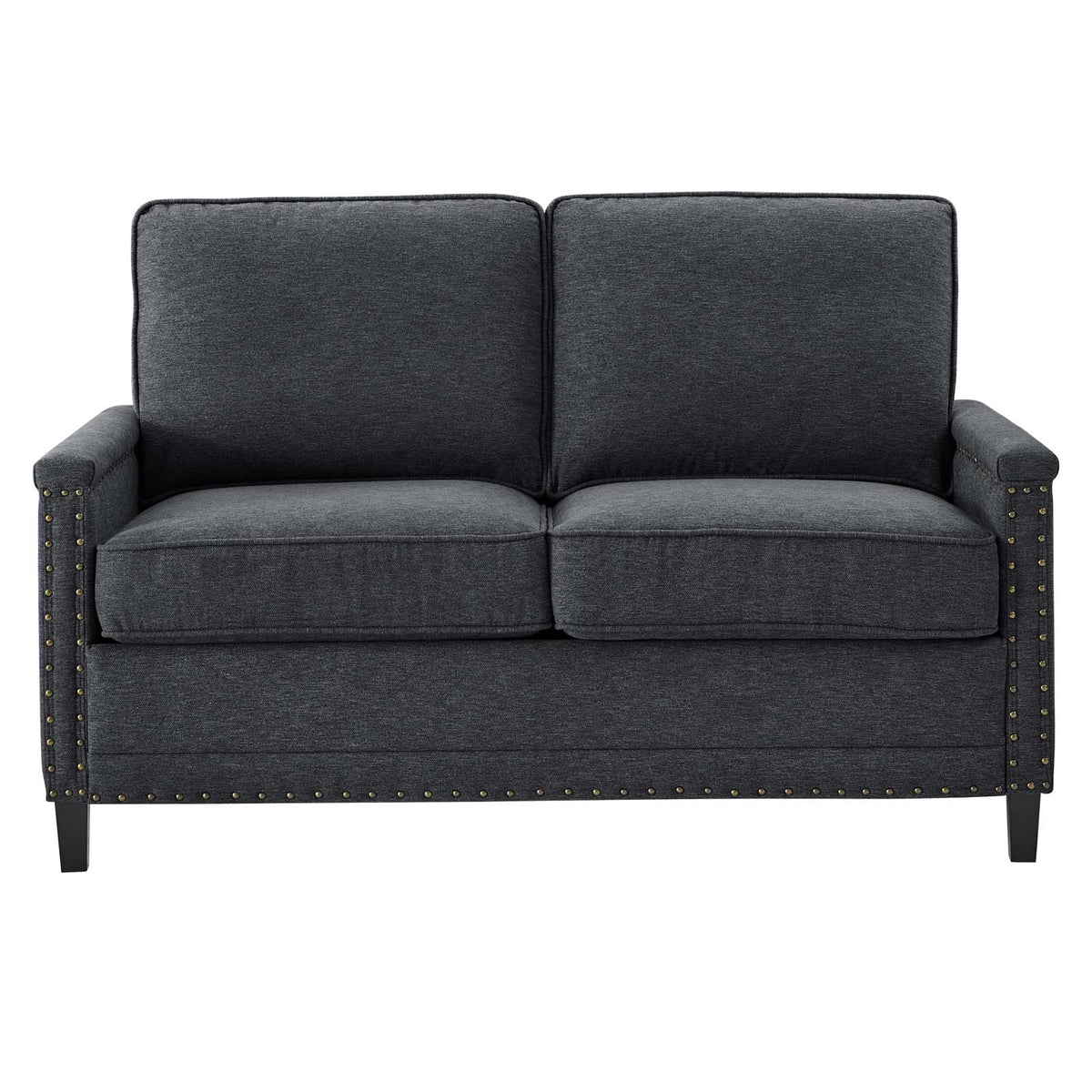 Dark Grey Fabric Loveseat Sofa D5800