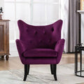 Purple Velvet Tufted Armchair V1202