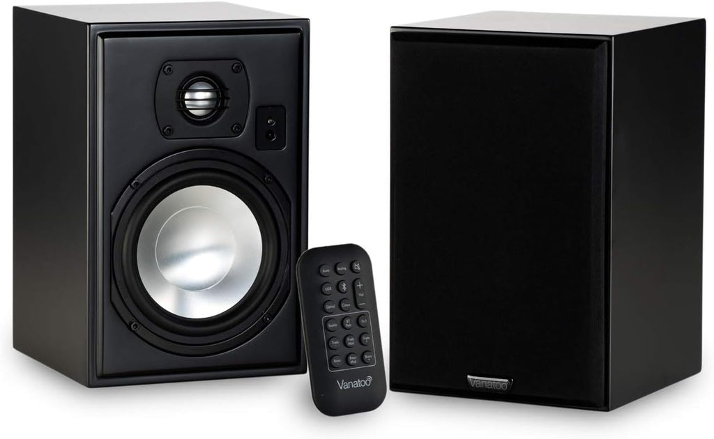 Black Set of 2 Powered Bookshelf Speakers I892