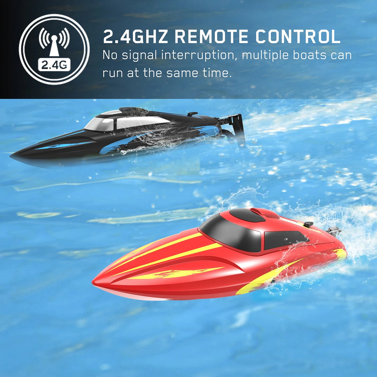 Remote Control Boat 2.4GHz High Speed Toy with 2 Battery W924856