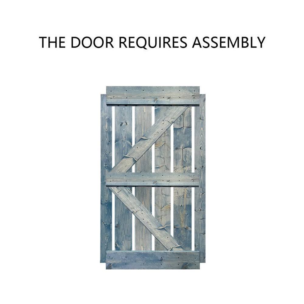 Colonial Maple Stained Pine Wood Interior Sliding Barn Door with Hardware Kit T71253