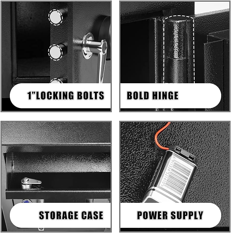 Black Metal Steel Drop Safe Box with Electronic Keypad & Key Lock N637700