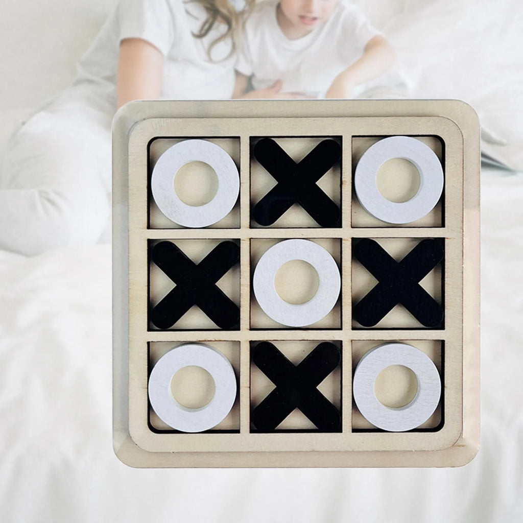 18cmx18cm Wood Tic Tac Toe Board Game E71205
