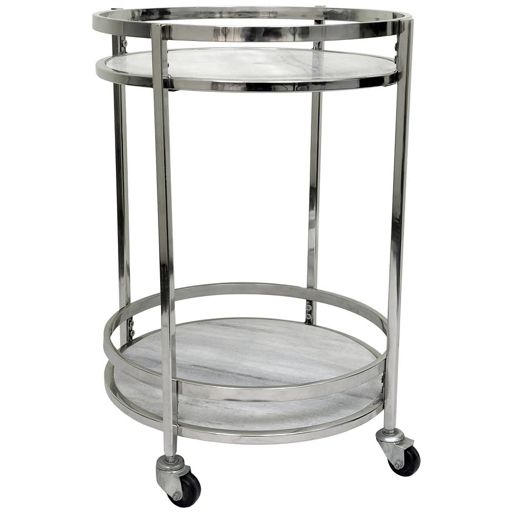 White Marble Bar Cart W2216