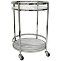 White Marble Bar Cart W2216