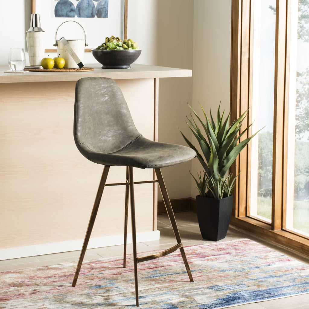 Modern Glam Counter Stool with Footrest Z25547