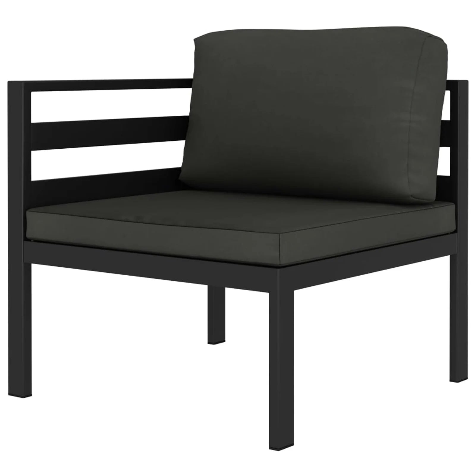 Anthracite Aluminum Sectional Corner Sofa with Cushions R512