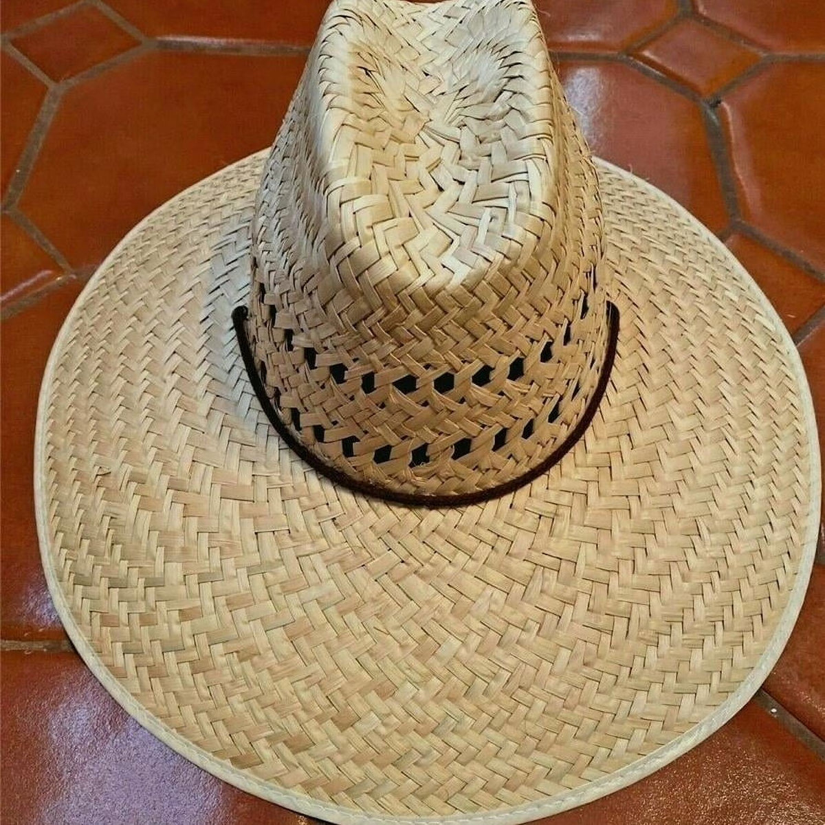 NATURAL STRAW HAT Wide Brim Sombrero P169651