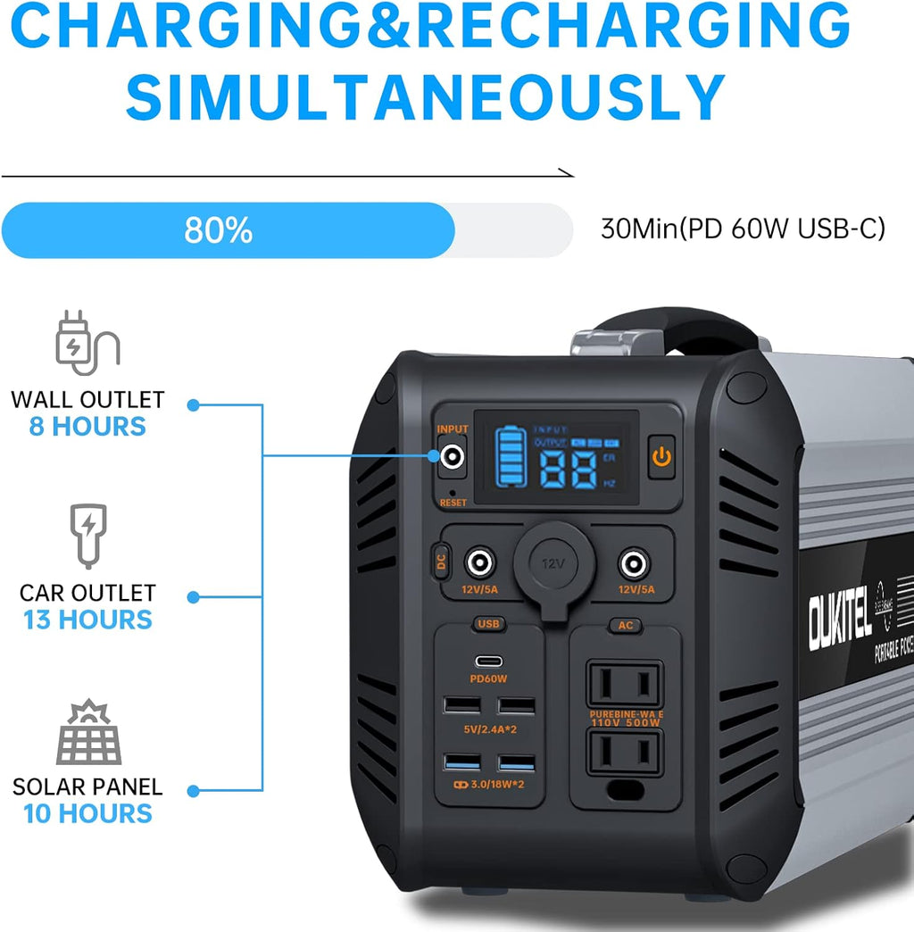 614Wh Portable Power Station with LiFePO4 Battery G8250