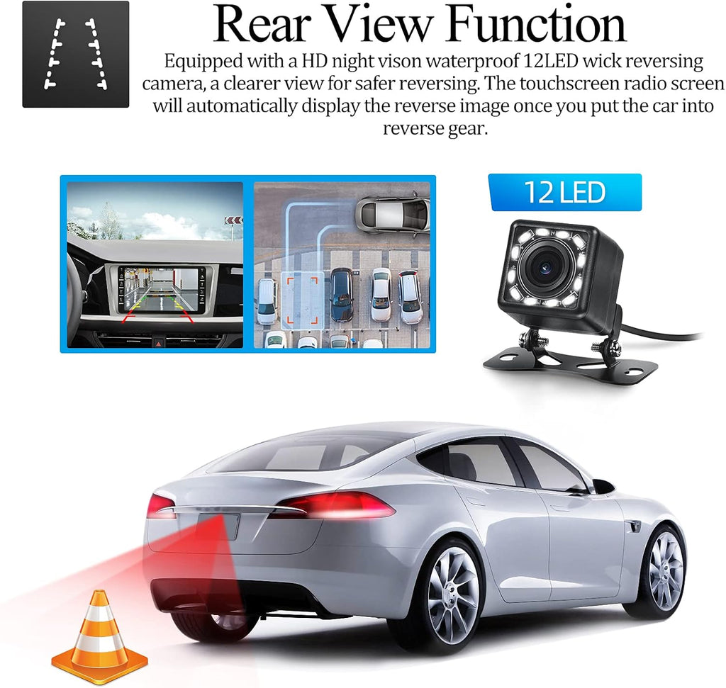 8 Inch Double Din Car Stereo with Backup Camera and Bluetooth G24614