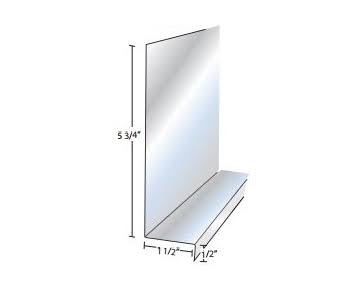 Aluminum Deck Ledger Flashing - Carton of 5 - 5-3/4 inch Height 1-1/2 inch Depth Stainless Flashing U2392