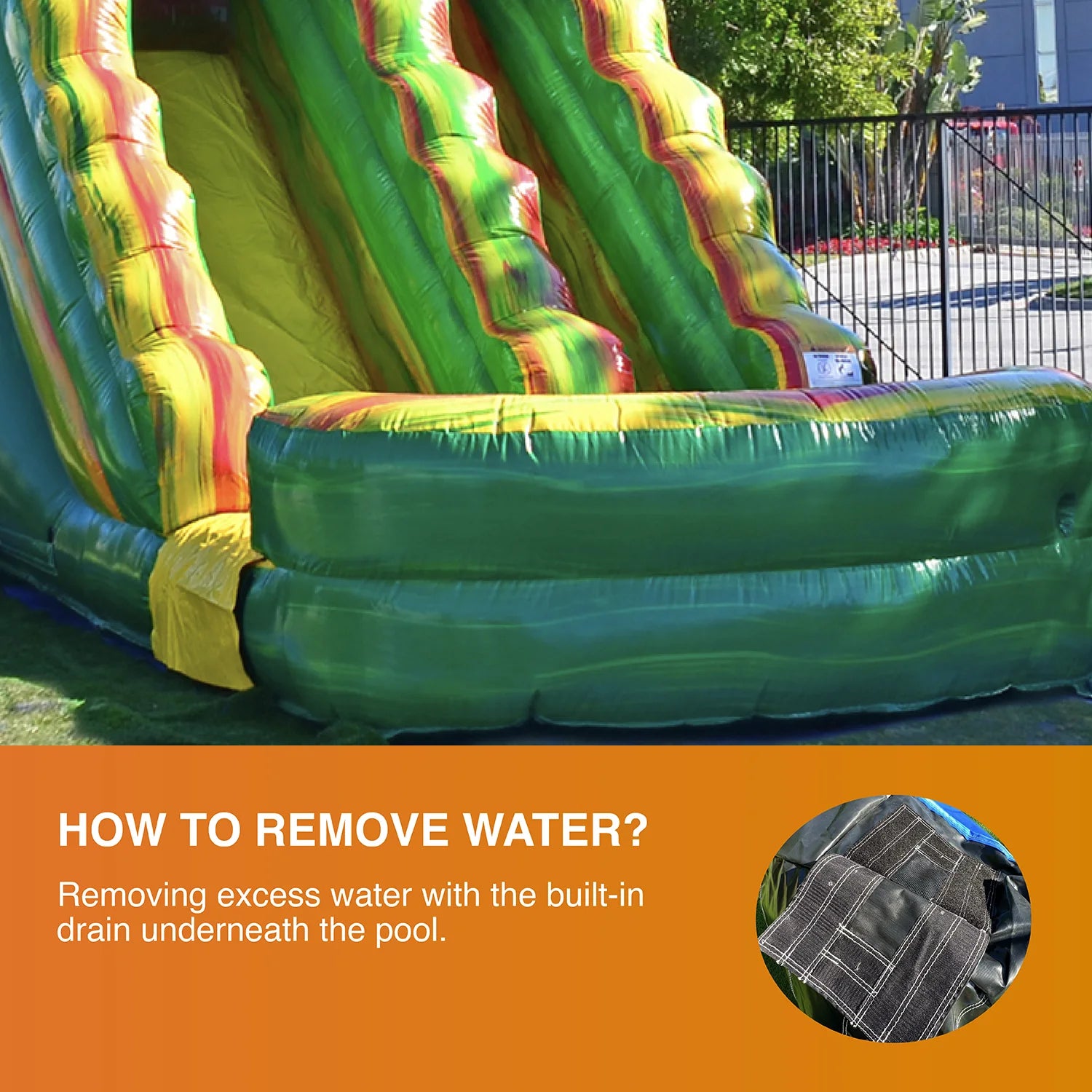 15' Commercial Grade Inflatable Water Slide with Splash Pool, PVC Vinyl Y106