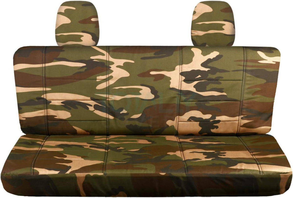 Blue Camouflage Rear 60/40 Split Bench Truck Seat Covers H7053