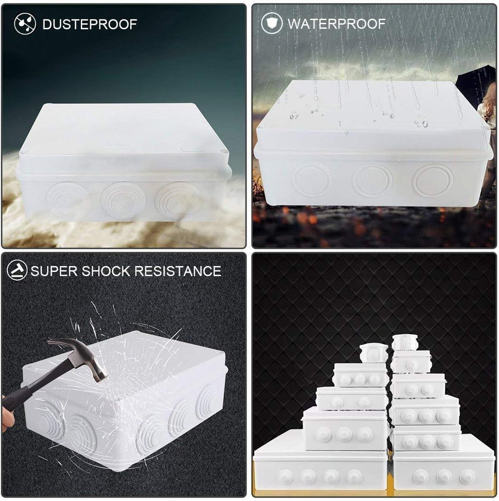 ABS Plastic IP65 Junction Box White Pack of 2 S664