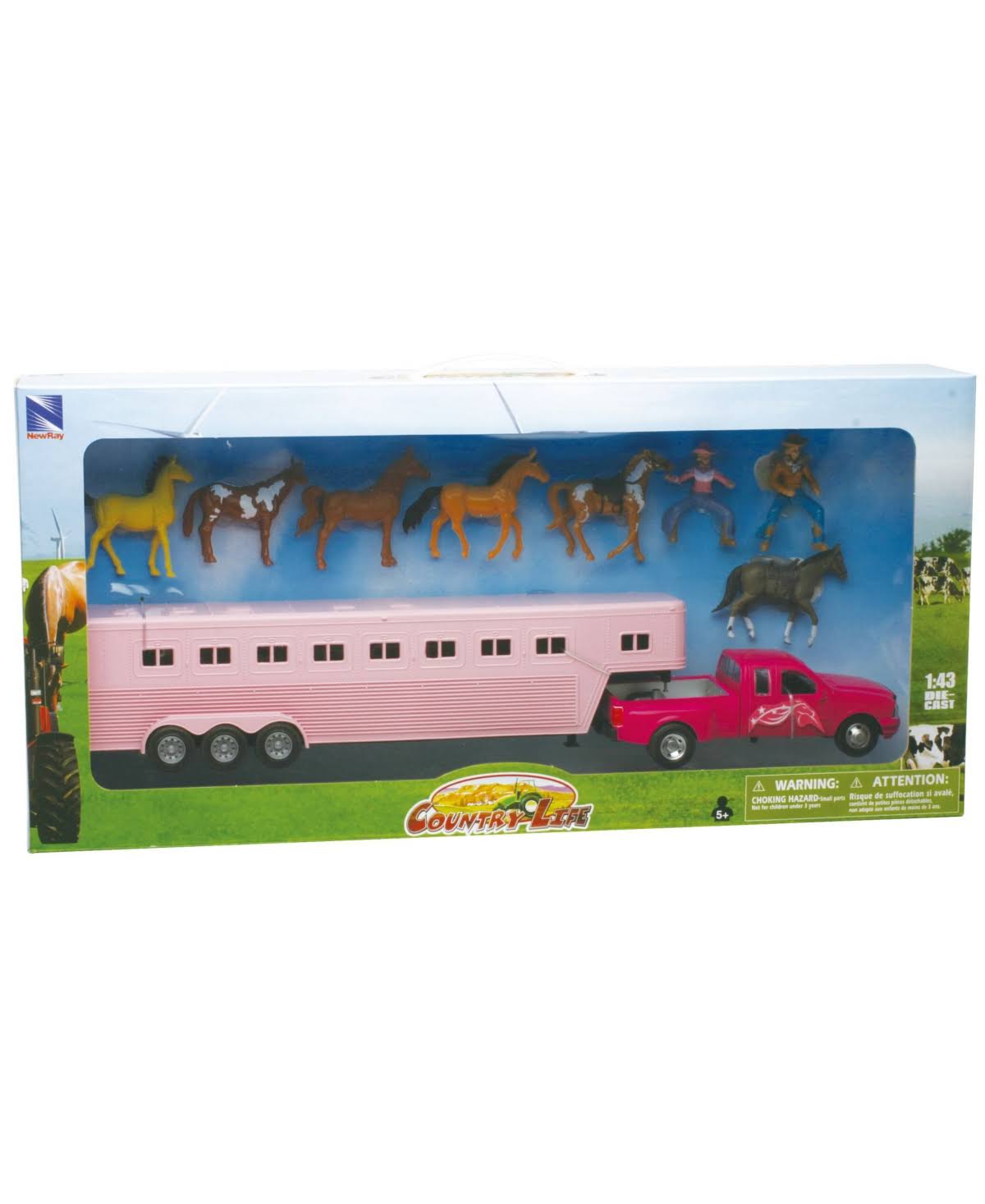 Pink Die Cast Pick Up with Fifth Wheel R97026