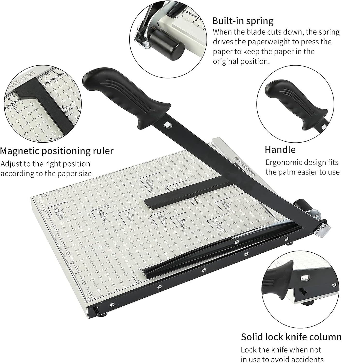 Guillotine Paper Trimmer 15” Cutting Length with Safety Blade Lock F134