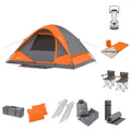 22 Piece Camping Combo Set, Gray and Orange D86797
