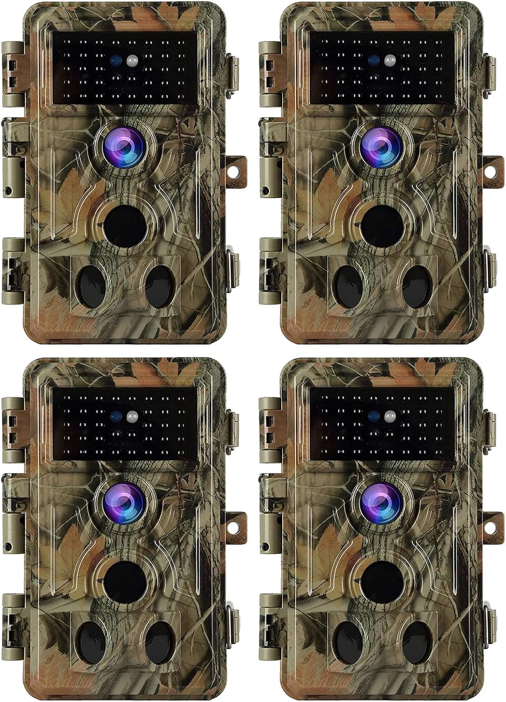 4-Pack Camo Game Trail Cameras 24MP 1296P 120° Wide Angle 90Ft Night Vision IP66 Waterproof I943684