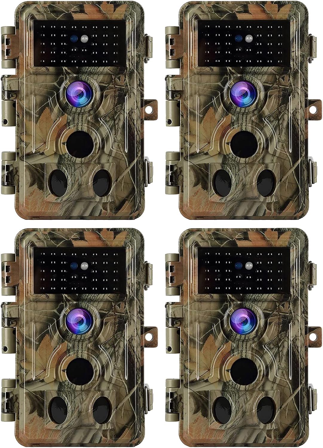4-Pack Camo Game Trail Cameras 24MP 1296P 120° Wide Angle 90Ft Night Vision IP66 Waterproof I943684