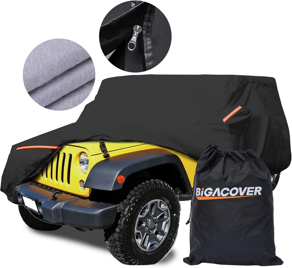 Black Waterproof SUV Cover with Zipper W542