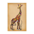 Green Girl Canvas Giraffe Painting B4836