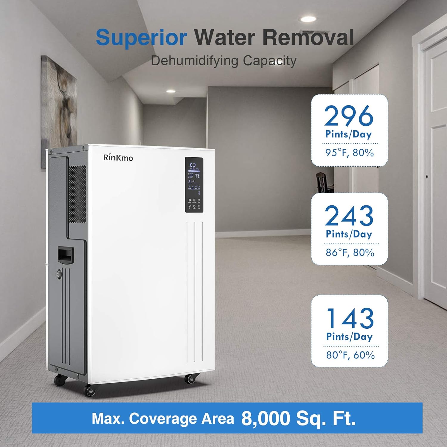 Commercial Dehumidifier 37 Gallons Heavy Duty Industrial with 3.17 Gal. Water Reservoir Z226622