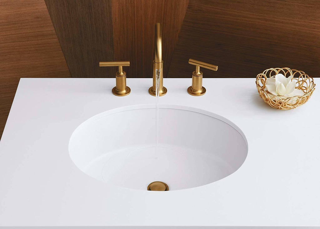 White Oval Undermount Bathroom Sink B6061
