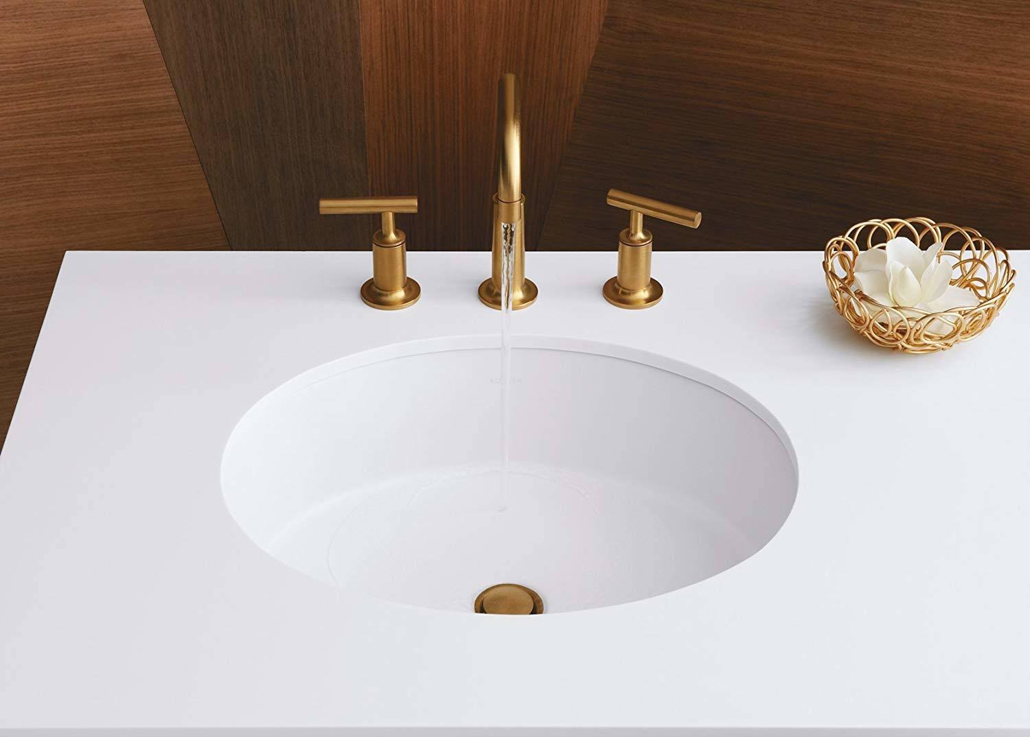 White Oval Undermount Bathroom Sink B6061