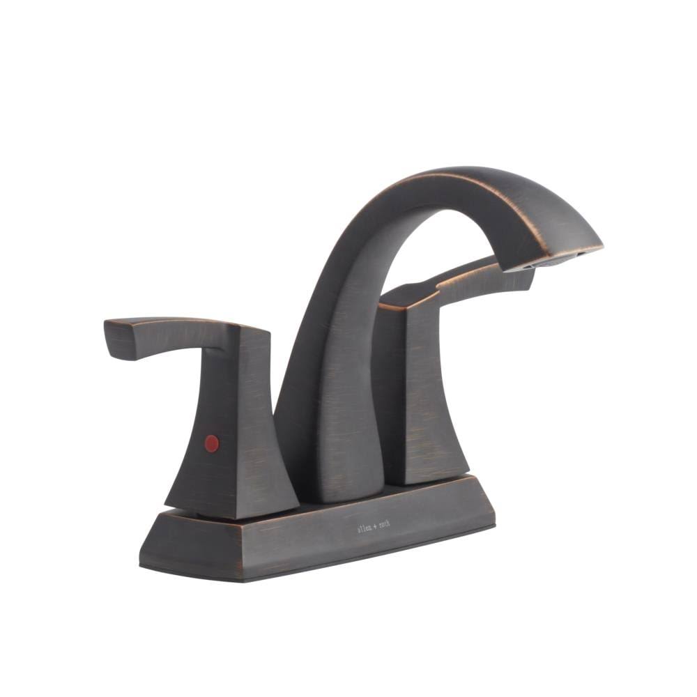 Oil Rubbed Bronze 2-Handle 4-in Centerset Bathroom Sink Faucet with Drain and Deck Plate K24659
