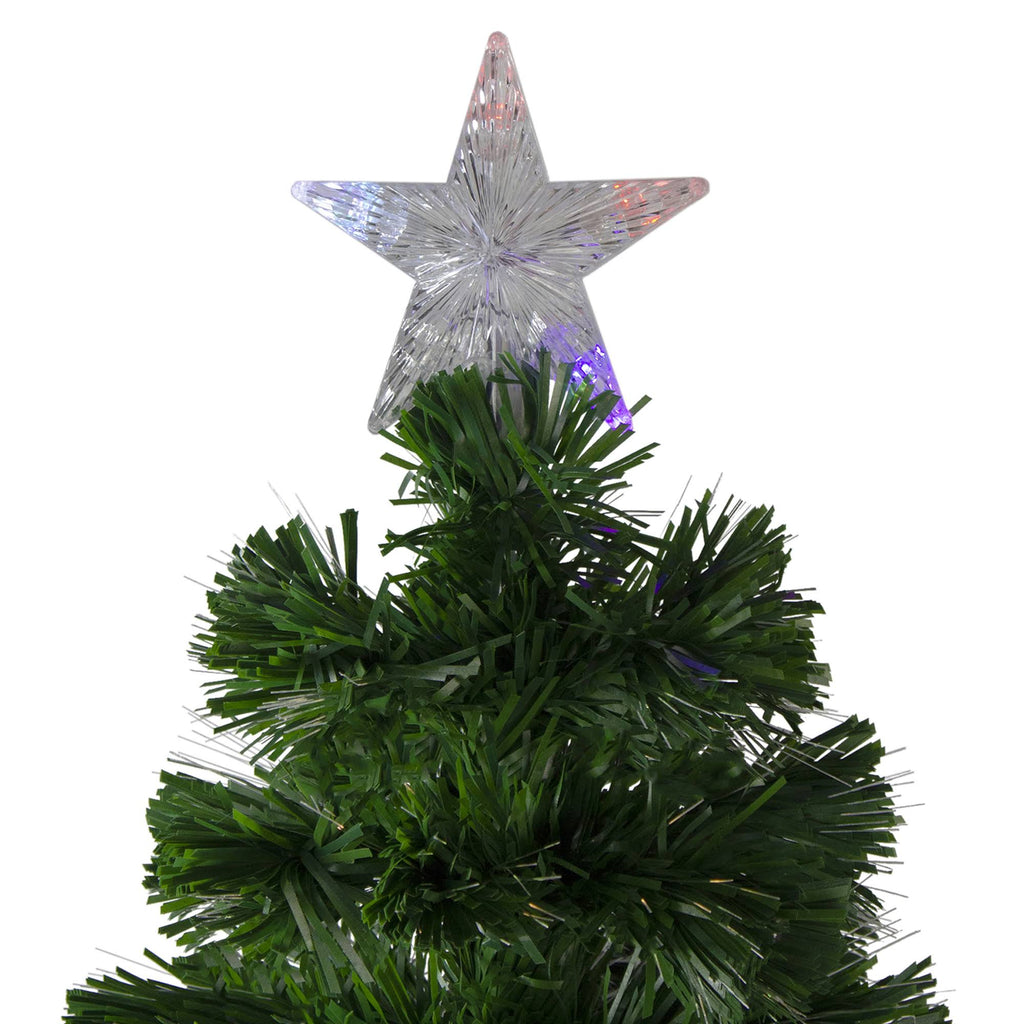 Pre-Lit Color Changing Fiber Optic Artificial Christmas Tree with Snowflakes G74314
