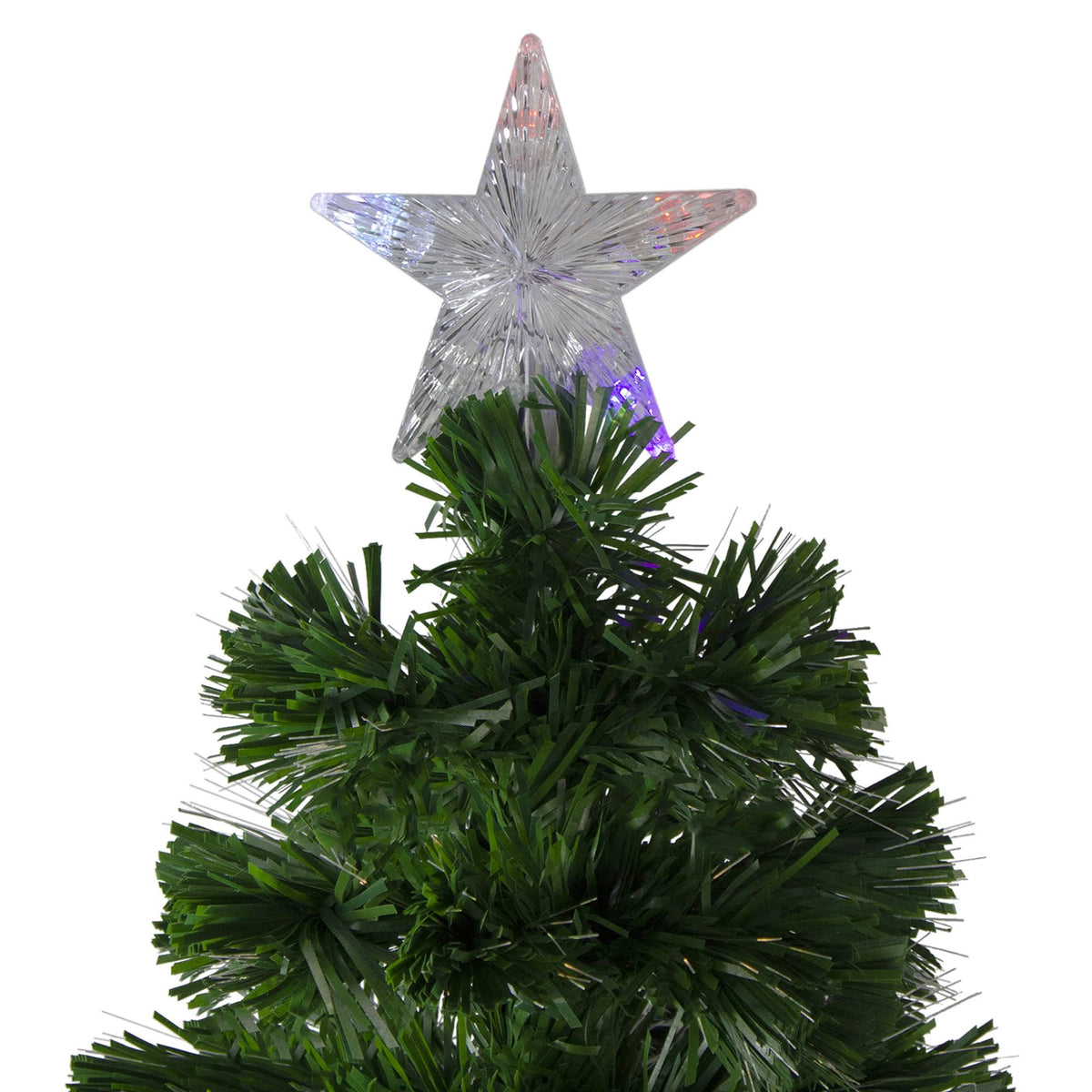 Pre-Lit Color Changing Fiber Optic Artificial Christmas Tree with Snowflakes G74314