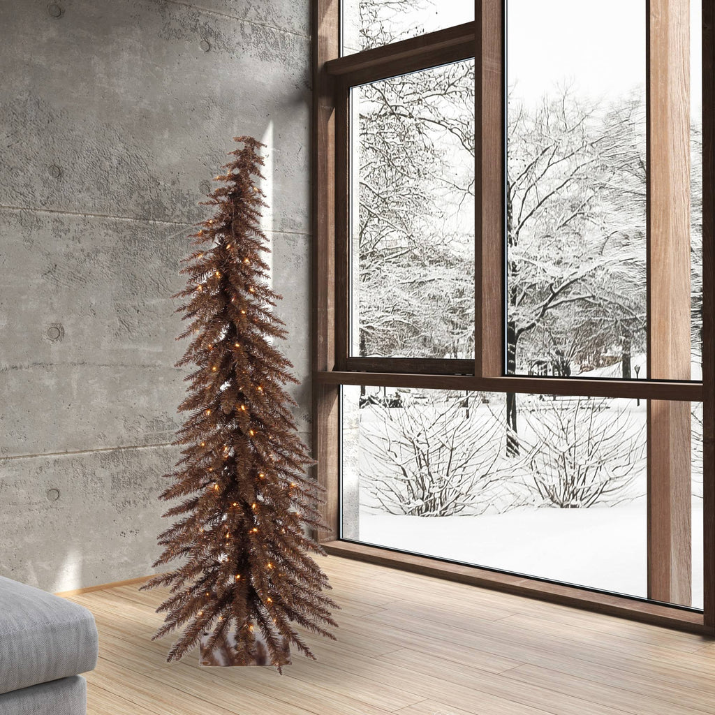 Mocha Whimsical Tree with 100 Clear Lights I440