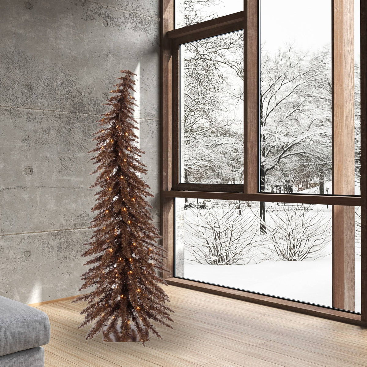 Mocha Whimsical Tree with 100 Clear Lights I440