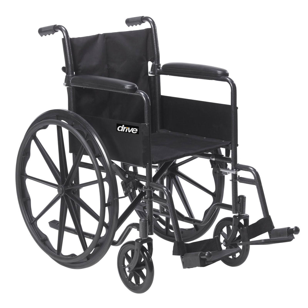 Silver Sport 1 Wheelchair with Full Arms and Swing Away Removable Footrest E883
