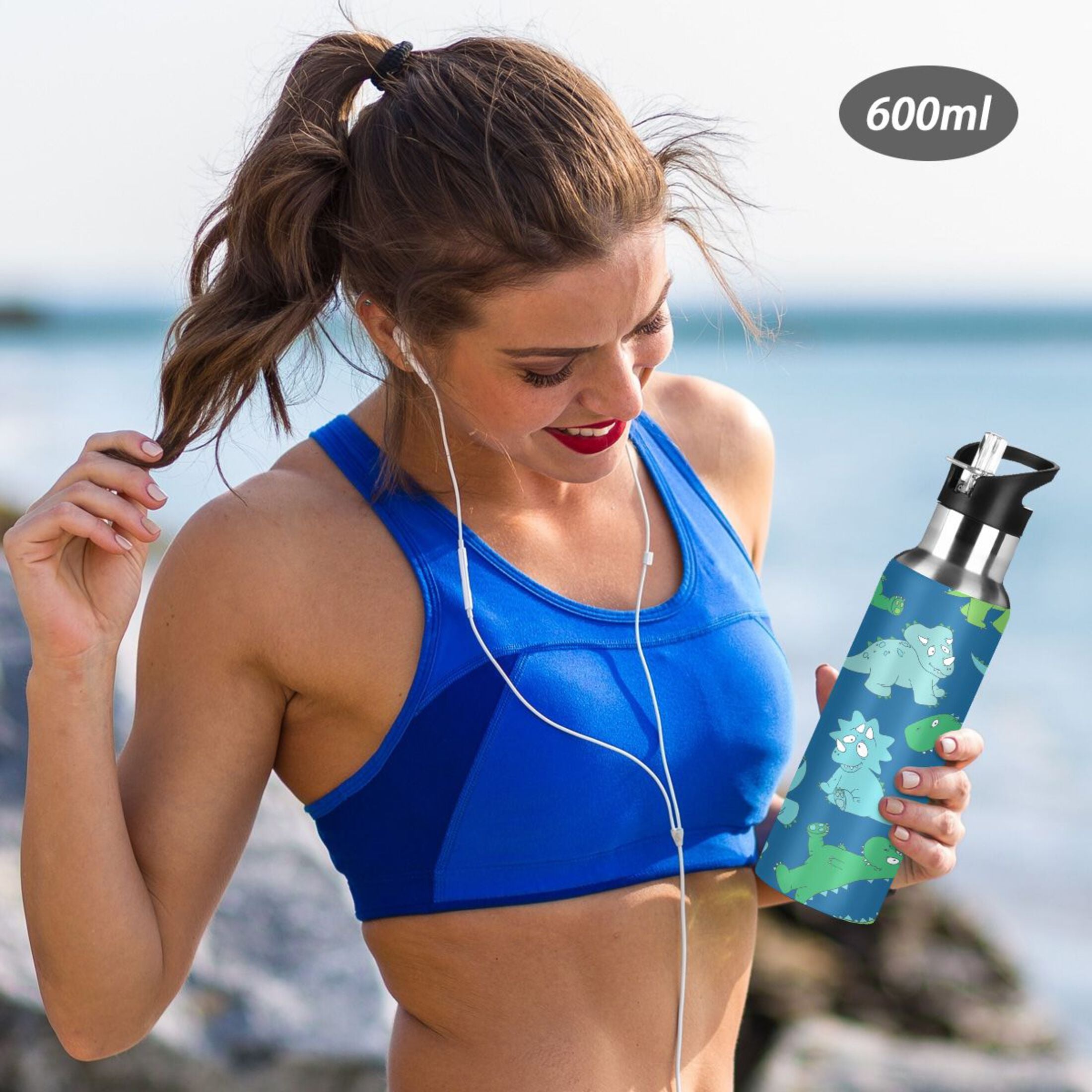 20 OZ Stainless Steel Vacuum Insulated Water Bottle with Straw Lid A471787