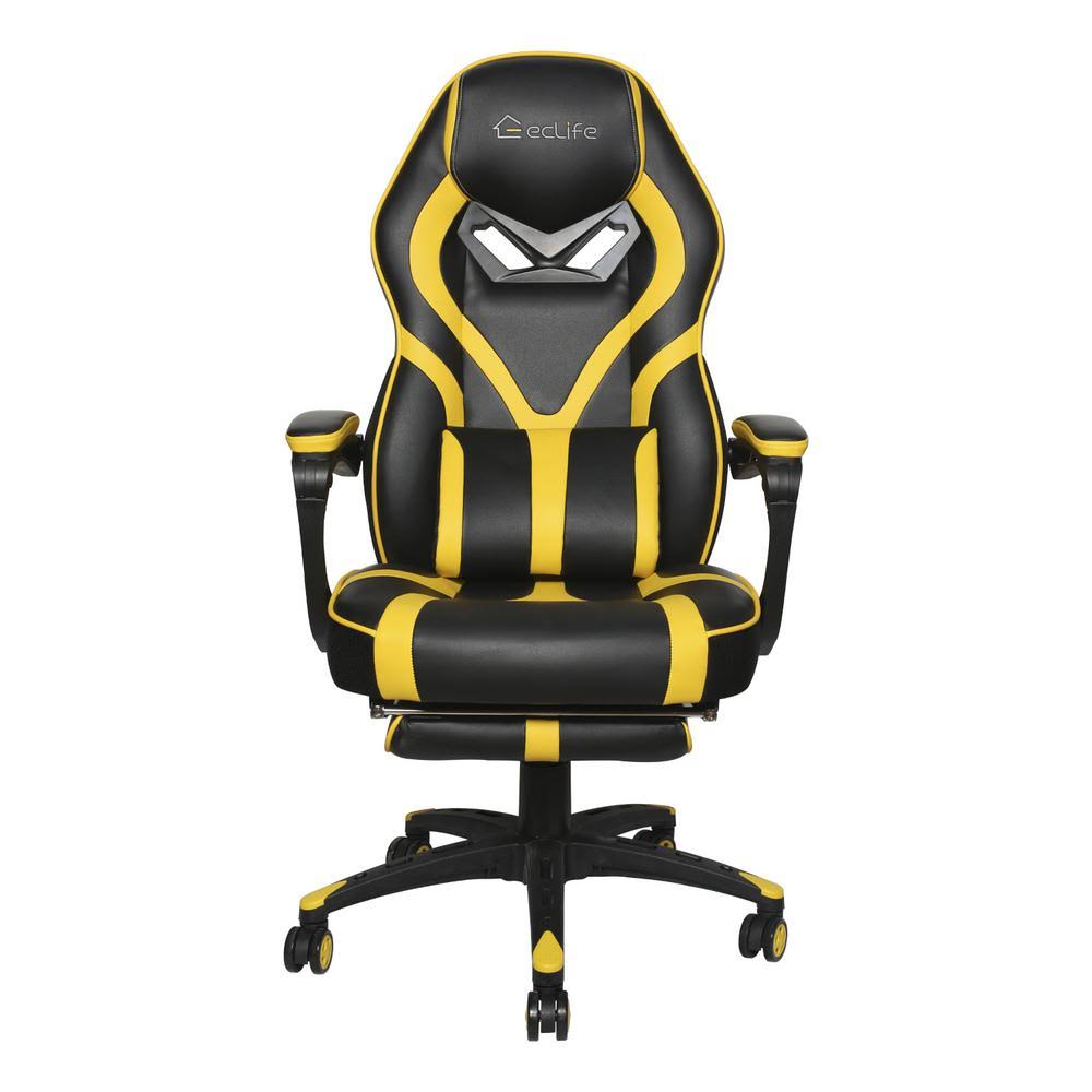 Yellow Ergonomic Gaming Chair with Adjustable Height and Lumbar Support O97157