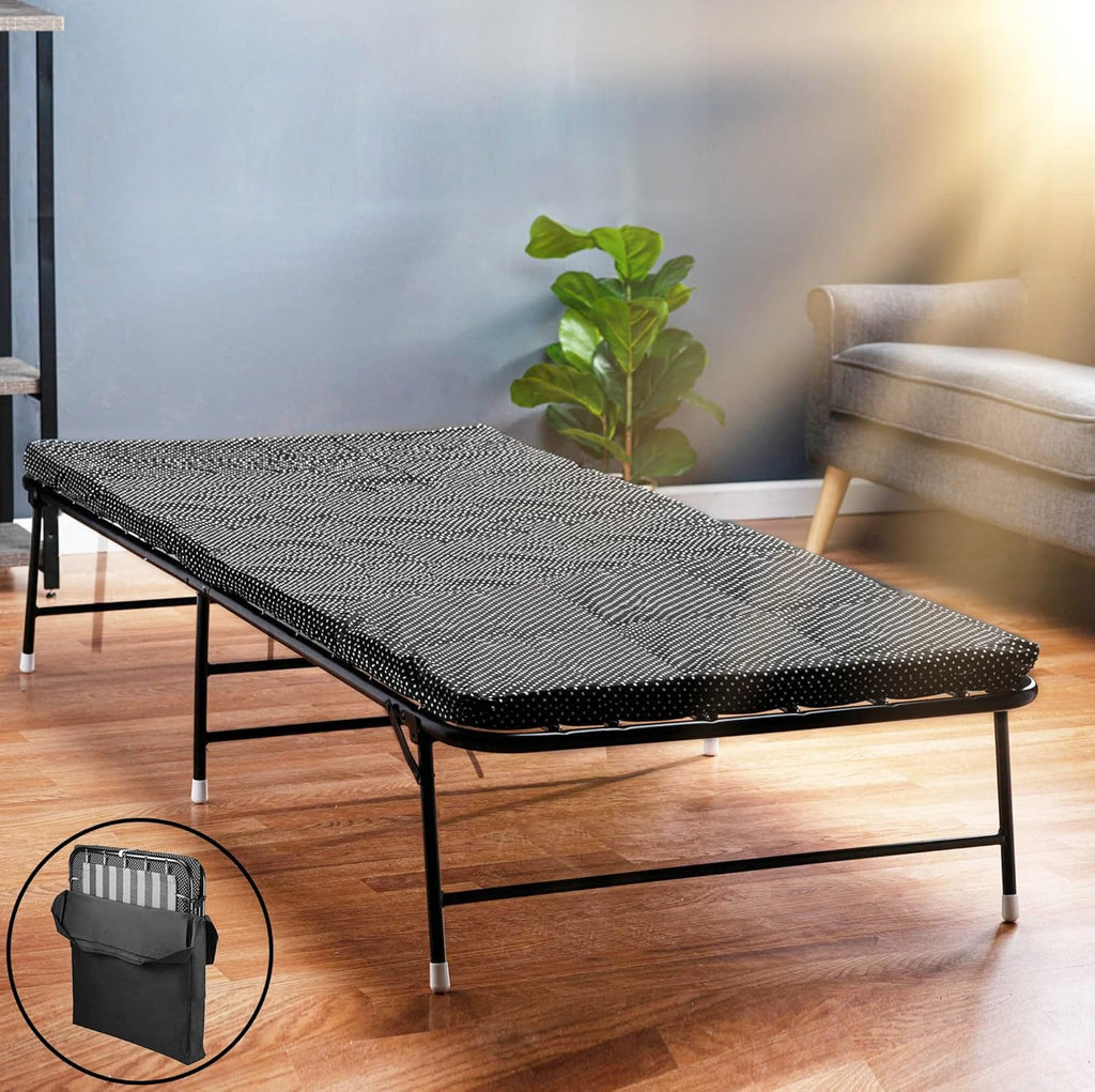 Folding Bed with Memory Foam Mattress and Carrying Bag B2549