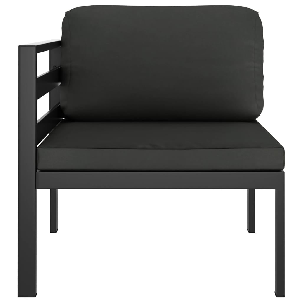 Anthracite Aluminum Sectional Corner Sofa with Cushions R512