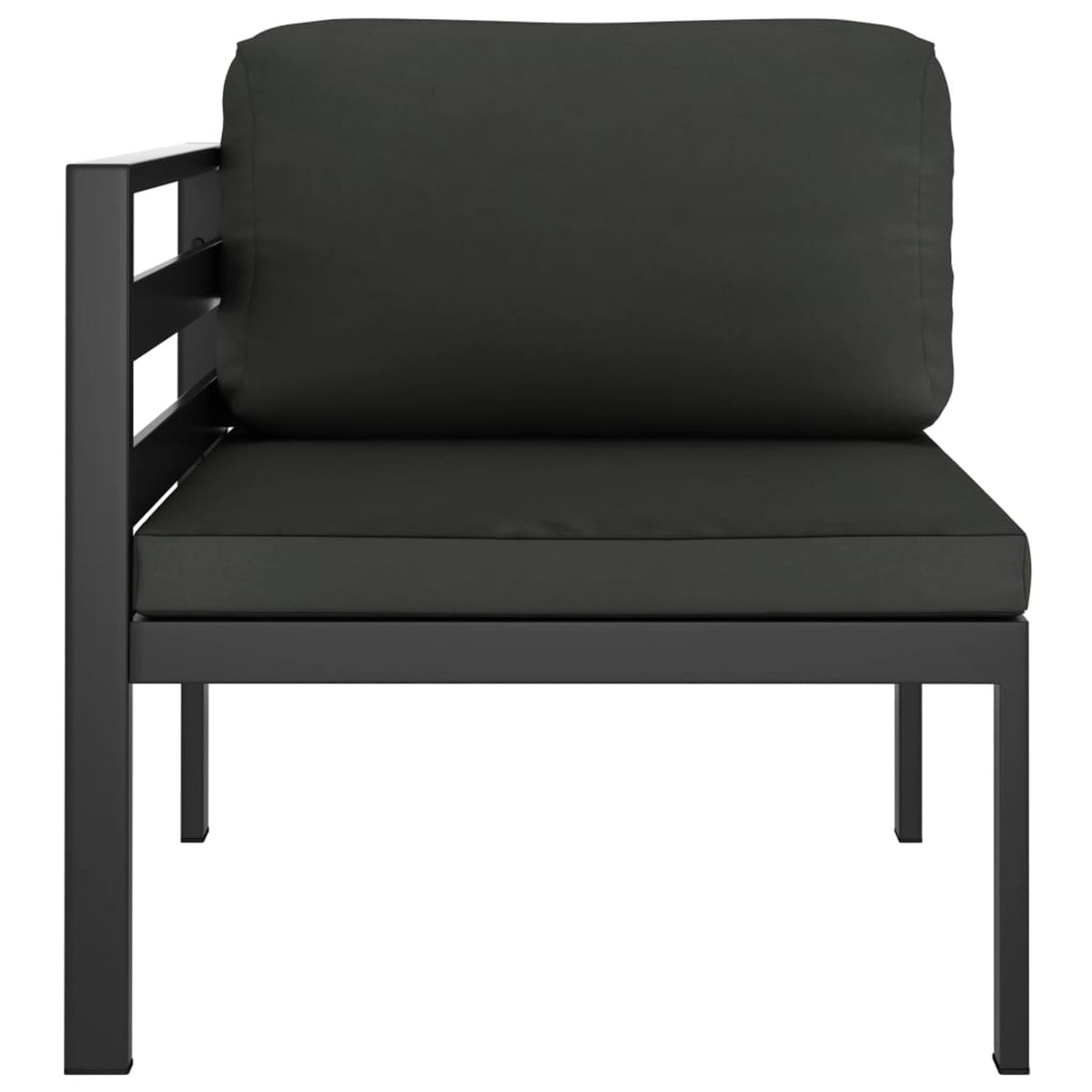 Anthracite Aluminum Sectional Corner Sofa with Cushions R512