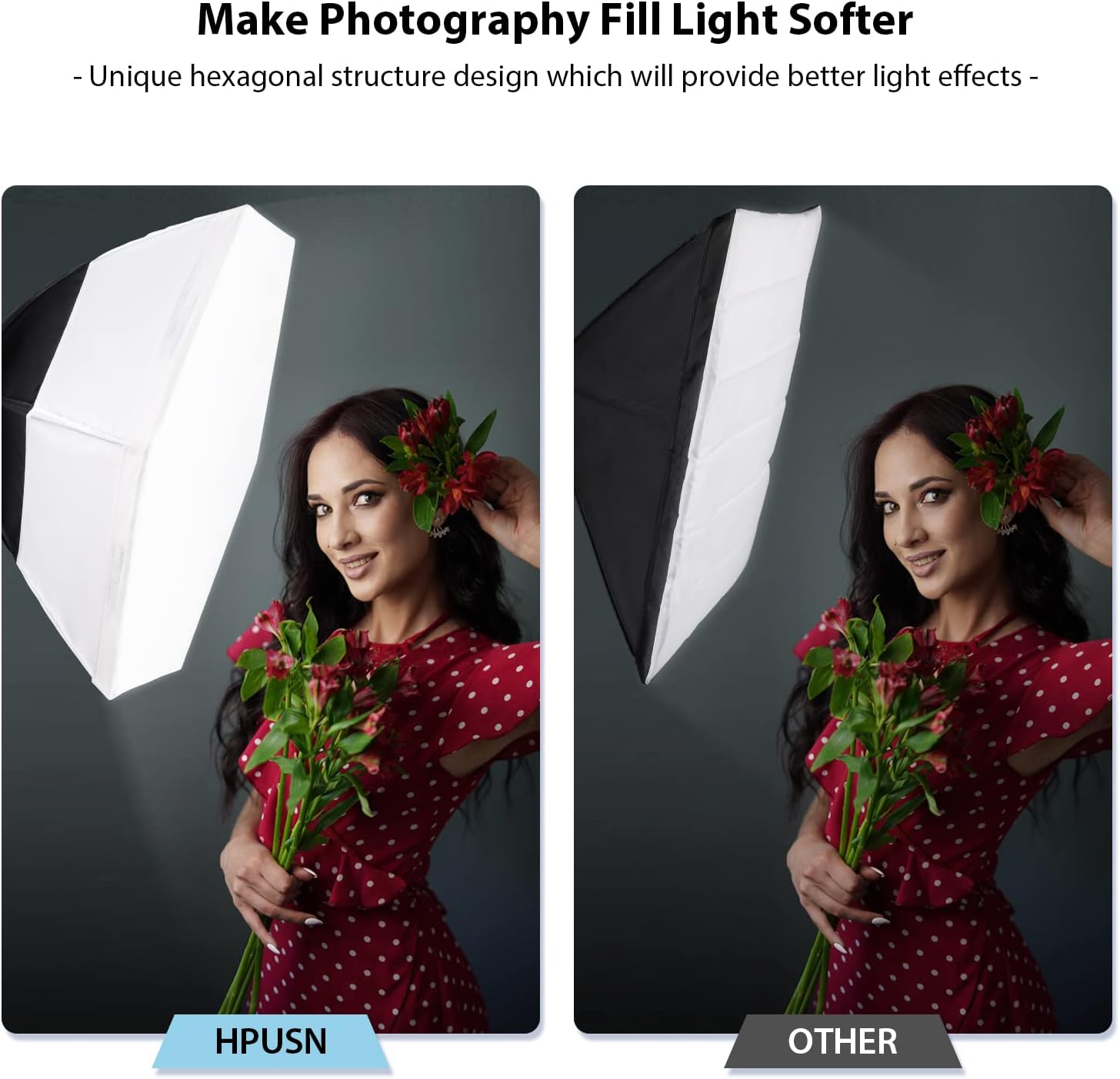 26inches Hexagon Softbox Lighting Kit with 2pcs 85W Bulbs C94188