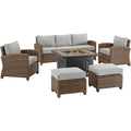 6Pc Outdoor Wicker Sofa Set with Fire Table M3231