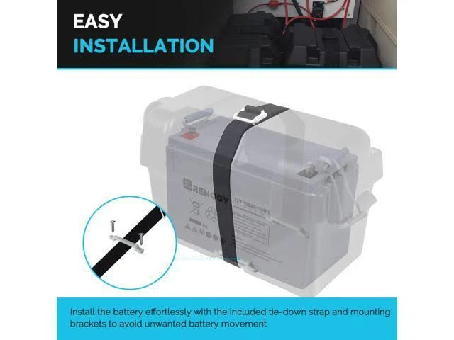 12V 100Ah Deep Cycle AGM Battery with Battery Box W85205