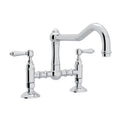 Polished Chrome Country Kitchen Bridge Faucet with Metal Lever Handles L87174
