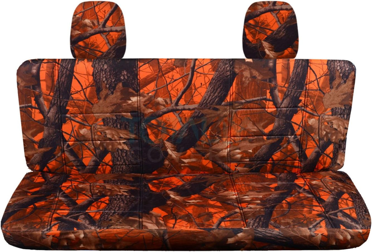 Blue Camouflage Rear 60/40 Split Bench Truck Seat Covers H7053