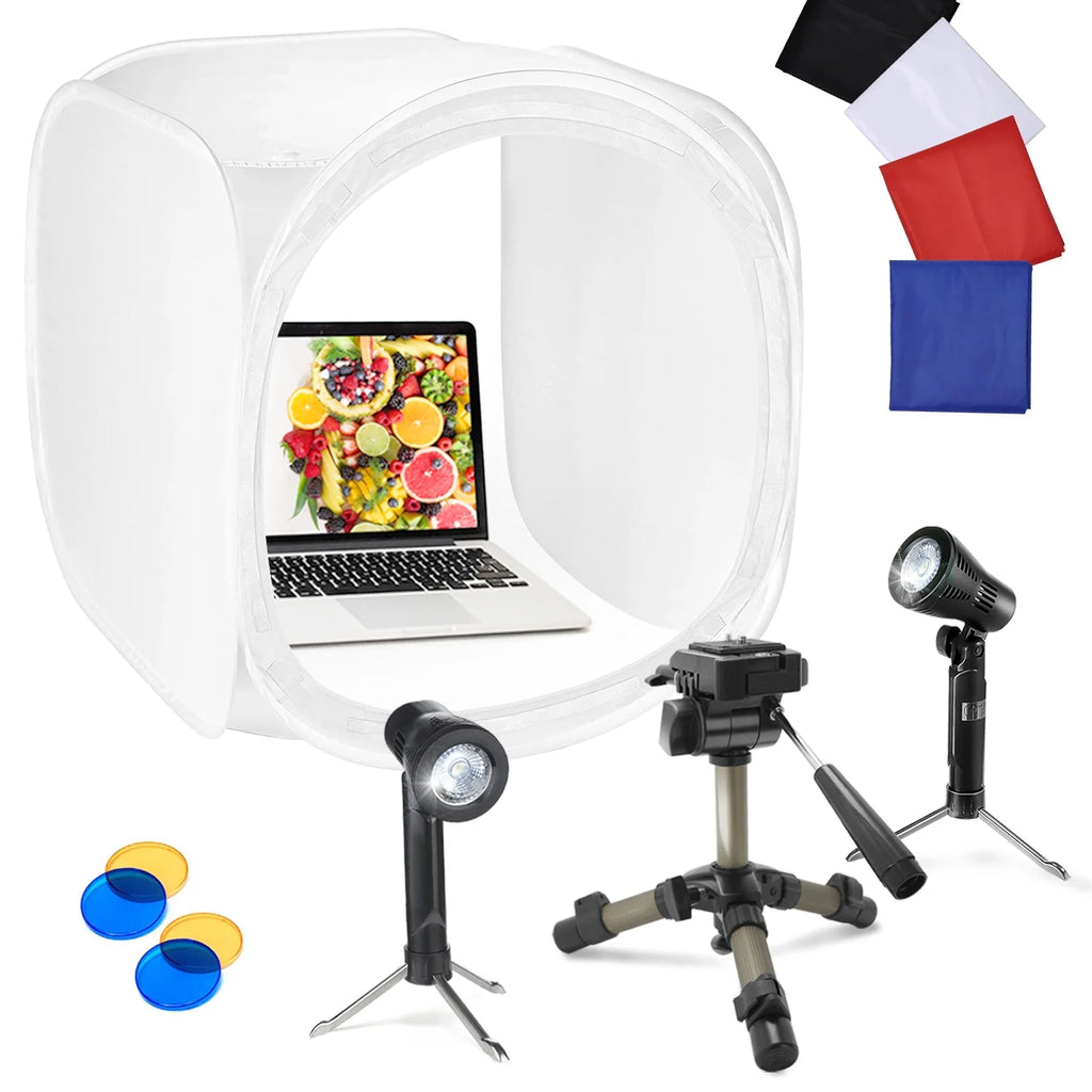 24" Folding Photo Light Box with LED Lighting Kit and Tripod D91291