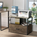 Wood Lateral File Cabinet with Drawer and Open Shelf Y451348