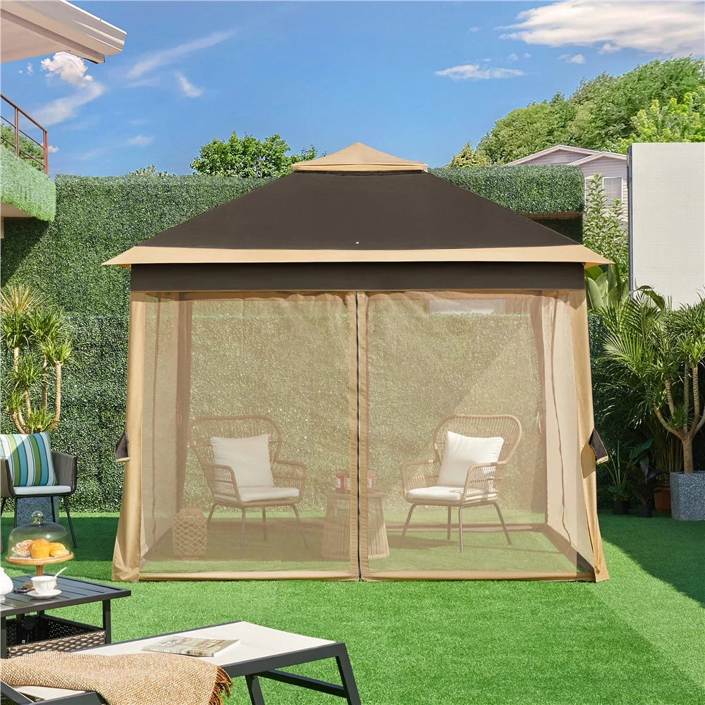 11x11 FT Pop-Up Gazebo with 4 Mesh Sidewalls W584