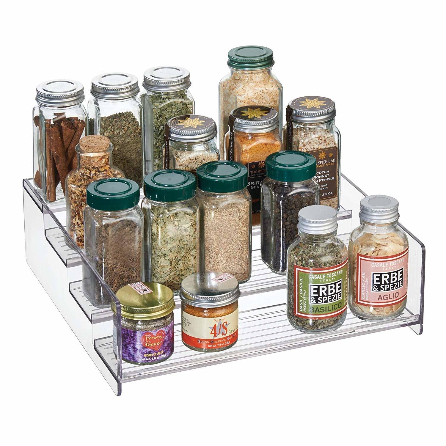 Plastic Spice Rack Caddy Kitchen Food Storage Rack D591687