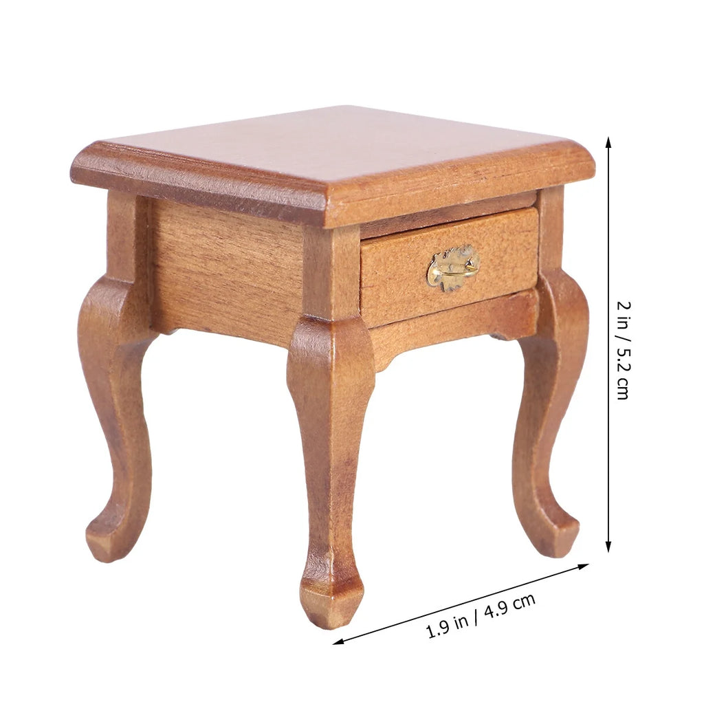 1:12 Walnut Colo Miniature Bedside Table Toy K15078